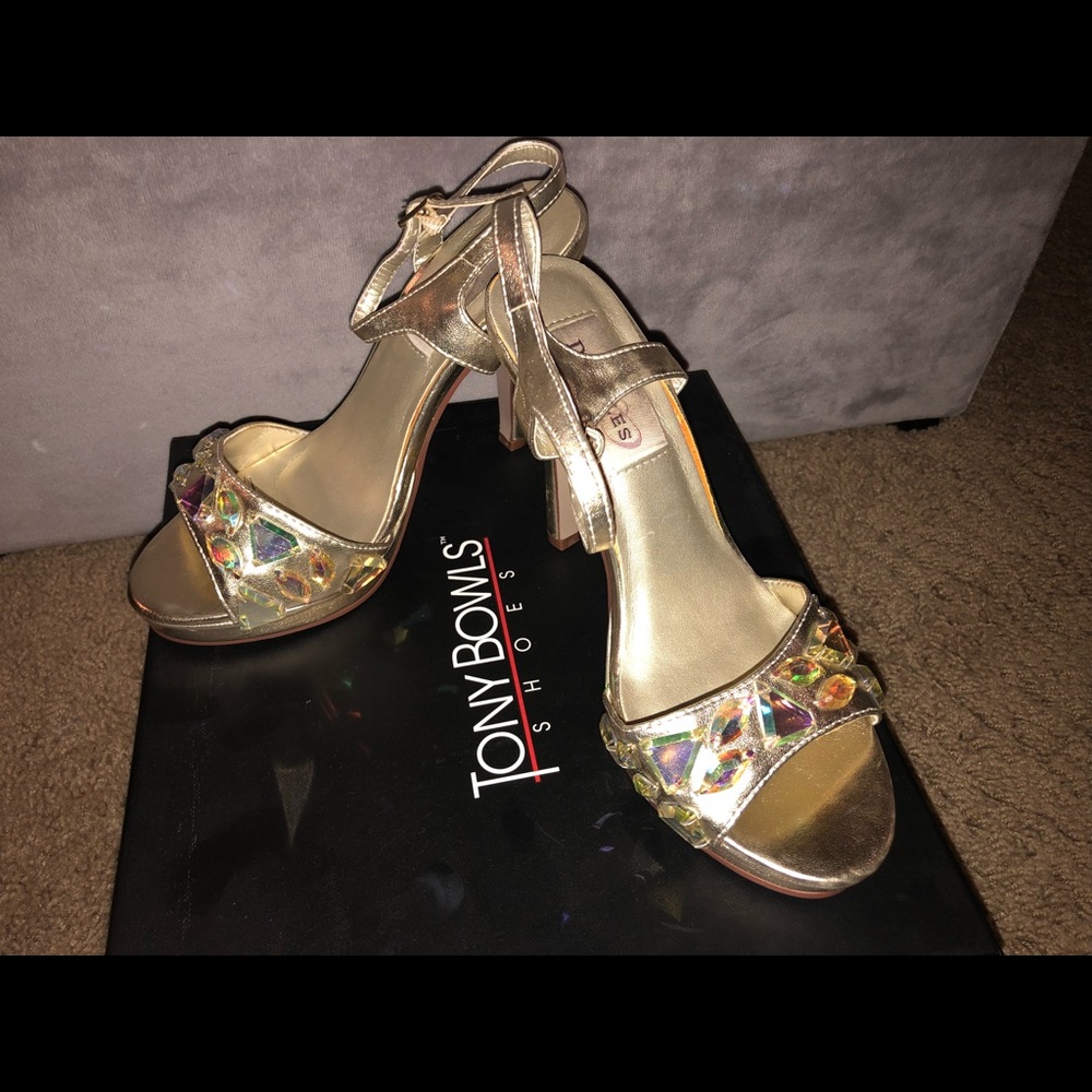 Gold Jewel Heels